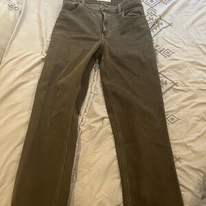 Abercrombie & Fitch Women's Olive Flare Jeans